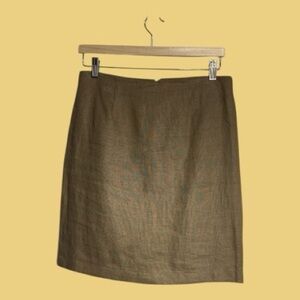 Vintage European Collection 18” Knee Length 100% Linen Pencil Skirt Size 9